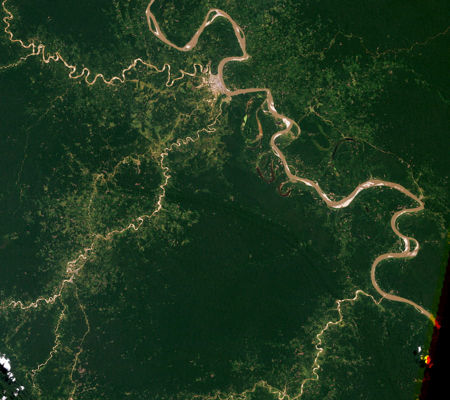 Yurimaguas, Peru, Amazon forest in 2001, Landsat satellite image